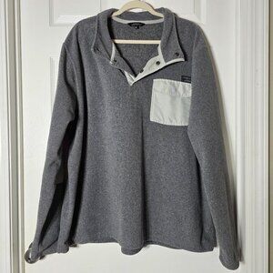 Simply Southern Gray Quarter Snap Pullover Fleece Mock Neck Jacket Sz XXL